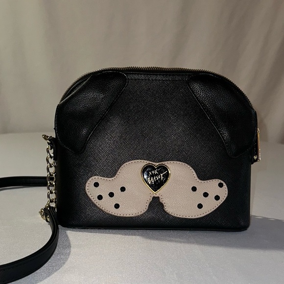 Betsey Johnson Black and Cream Crossbody Bag - Picture 2 of 15
